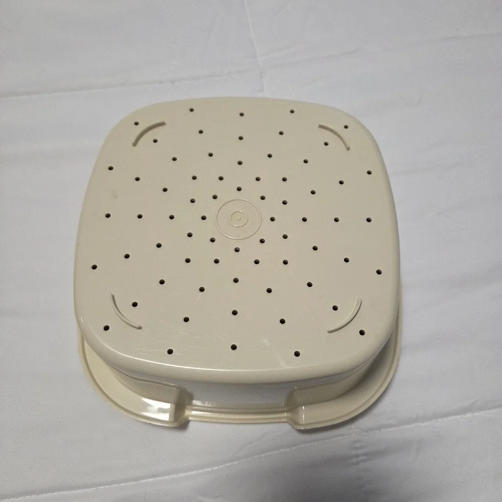 Vintage Tupperware Multi-Server Steamer 888 Harvest Gold 3 Piece Set 1970s Retro